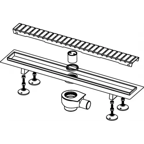 TECE 15100099 TECElinus Комплект для монтажа дренажного канала с декоративной решеткой "straight", длина 900 мм