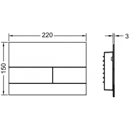 TECE 9240848 TECEsquare II Металлическая панель смыва унитаза II для системы с двойным смывом, цвет сатин, красный, позолоченный, с покрытием против отпечатков пальцев