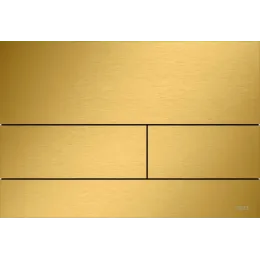 TECE 9240847 TECEsquare II Металлическая панель смыва унитаза II для системы с двойным смывом, цвет сатин, позолоченный, с покрытием против отпечатков пальцев