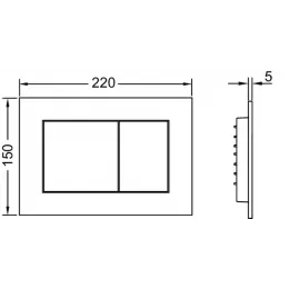 TECE 9240407 TECEnow Панель смыва для системы двойного смыва, материал пластик, цвет черный матовый