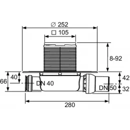 TECE 3601100 TECEdrainpoint S 110 Трап дренажный, низкий с универсальным фланцем Seal System