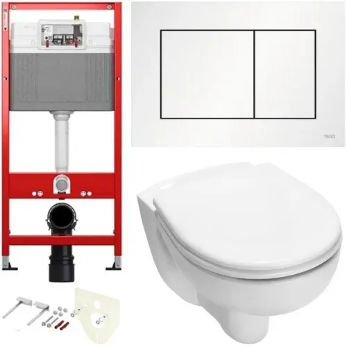 TECE K440417.WC1 TECbase Полный комплект 5 в 1 для установки подвесного унитаз с крышкой/сиденьема, панель белая матовая, унитаз с крышкой/сиденьем V05