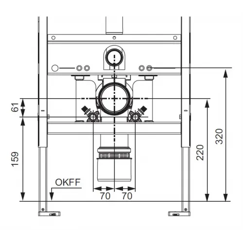 TECE 9880046 TECEone Монтажный комплект TECEone для установки с застенными модулями сухого монтажа со смывным бачком Uni