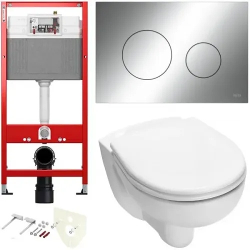 TECE K440921.WC1 TECbase Полный комплект 5 в 1 для установки подвесного унитаз с крышкой/сиденьема, панельхром глянцевый, унитаз с крышкой/сиденьем V04