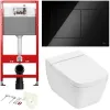 TECE K440403.WC2 TECEone Полный комплект 5 в 1 для установки подвесного унитаз с крышкой/сиденьема, панель черная глянцевая, унитаз с крышкой/сиденьем TECEone
