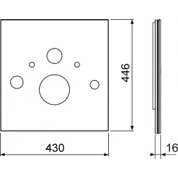 TECE 9650101 TECElux Стеклянная панель для установки унитазов-биде (Toto, Geberit), нижняя, стекло белое