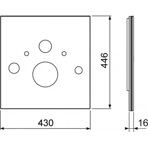 TECE 9650101 TECElux Стеклянная панель для установки унитазов-биде (Toto, Geberit), нижняя, стекло белое