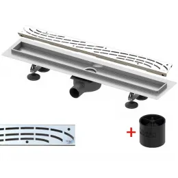 TECE KL9003 TECElinus Комплект TECElinus для монтажа дренажного канала с декоративной решеткой "swing", со стаканом с мембраной, длина 900 мм