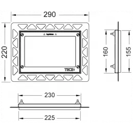TECE 9240644 TECE Аксессуары Монтажная рамка для монтажа на уровне стены, материал металл, цвет металлический глянцевый