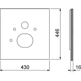 TECE 9650104 TECElux Стеклянная панель для установки унитазов-биде (Geberit Aquaclean Sela и т. п.)