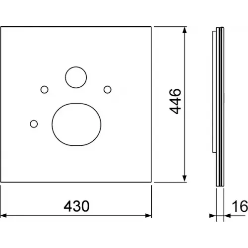 TECE 9650104 TECElux Стеклянная панель для установки унитазов-биде (Geberit Aquaclean Sela и т. п.)