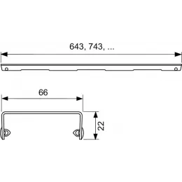 TECE 600741 TECEdrainline Декоративная решетка "royal", нержавеющая сталь, сатин, для душевого канала, прямая 700