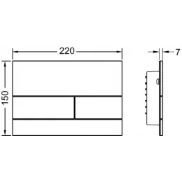 TECE 9240824 TECEsquare II Панель смыва унитаза для системы с двойным смывом, материал матовое стекло, цвет белый