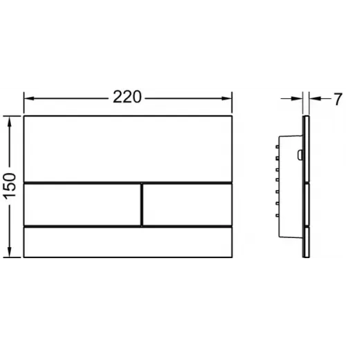 TECE 9240825 TECEsquare II Панель смыва унитаза для системы с двойным смывом, материал матовое стекло, цвет черный