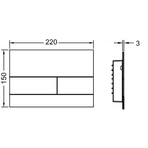 TECE 9240836 TECEsquare II Металлическая панель смыва унитаза для системы с двойным смывом, цвет сатин, черный хром hansgrohe/AXOR