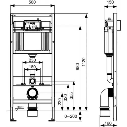 TECE K440407.WC1 TECbase Полный комплект 5 в 1 для установки подвесного унитаз с крышкой/сиденьема, панель черная матовая, унитаз с крышкой/сиденьем V04
