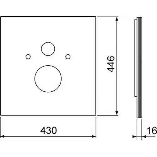 TECE 9650105 TECElux Стеклянная панель для установки стандартного унитаза, нижняя, стекло черное