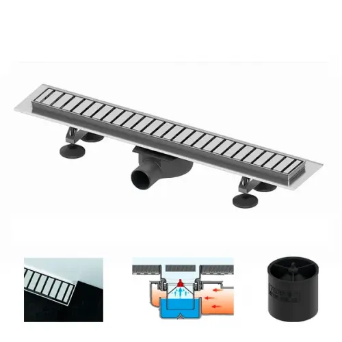 TECE 15100099 TECElinus Комплект для монтажа дренажного канала с декоративной решеткой "straight", длина 900 мм