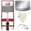 TECE 9400405 TECEbase BASE 2.0 Комплект инсталляции 4 в 1 с панелью смыва ТЕСЕambia, цвет хром глянцевый, для установки подвесного унитаза
