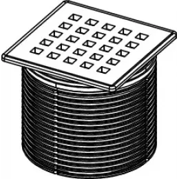 TECE 3660007 TECEdrainpoint S Декоративная решетка "quadratum", 100 мм, в стальной рамке, с монтажным элементом