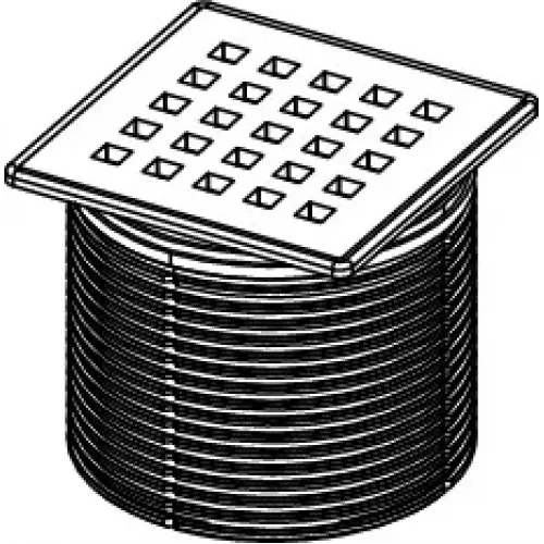 TECE 3660007 TECEdrainpoint S Декоративная решетка "quadratum", 100 мм, в стальной рамке, с монтажным элементом
