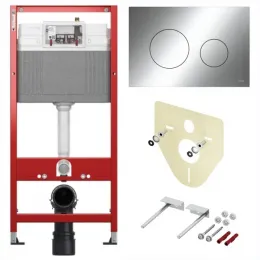 TECE K447921 TECEbase BASE 2.0 Комплект инсталляции 4 в 1 с панелью смыва ТЕСЕloop 2.0, цвет хром глянцевый, для установки подвесного унитаза