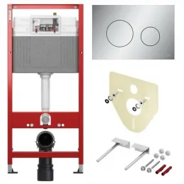 TECE K440922 TECEbase BASE 2.0 Комплект инсталляции 4 в 1 с панелью смыва ТЕСЕloop 2.0, цвет хром матовый, для установки подвесного унитаза