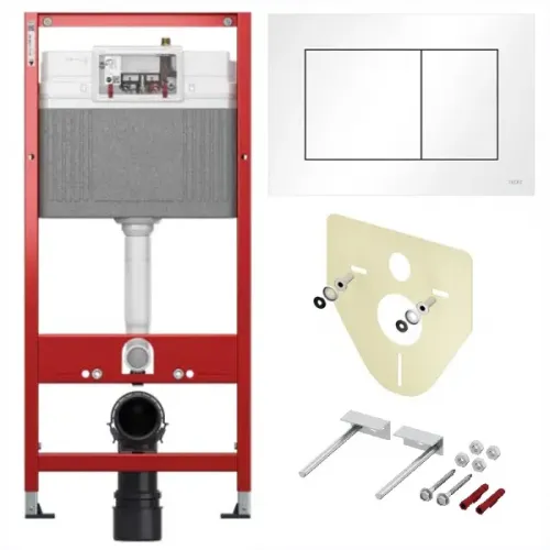 TECE K447400 TECEbase BASE 2.0 Комплект инсталляции 4 в 1 с панелью смыва ТЕСЕnow, цвет белый, для установки подвесного унитаза