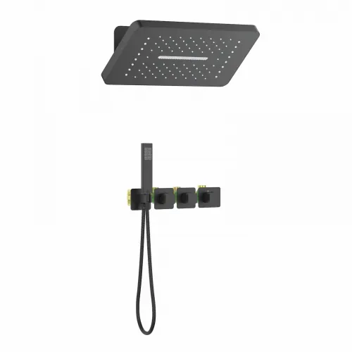 Timo. Душевая система встроенная с термостатом Petruma SX-5249/03SM Черный