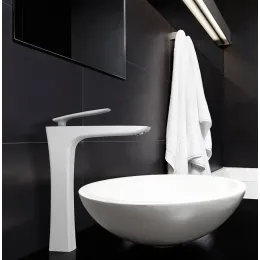 Timo. Смеситель для раковины-чаши Helmi 4011/00-16F Хром-Белый