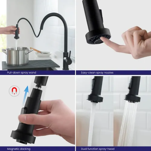 Timo. Смеситель для кухни с выдвижной лейкой Saona 2316/03FL Черный