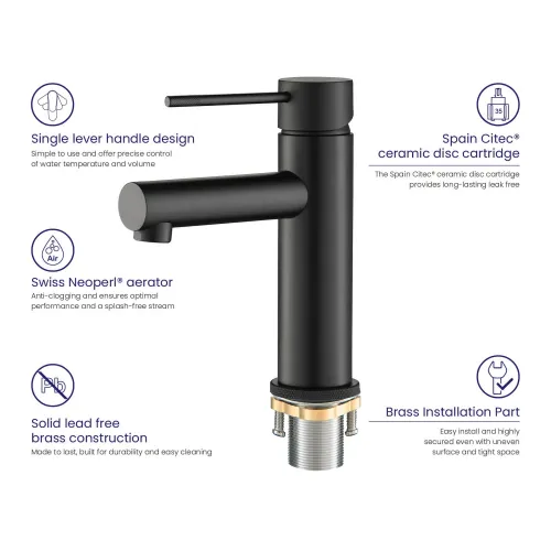 Timo. Смеситель для раковины Saona 2361/03F Черный