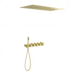 Timo. Душевая система встроенная с термостатом Petruma SX-5329/17SM Золото матовое