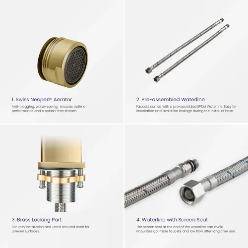 Timo. Смеситель для раковины Selene 2061/17F Золото матовое