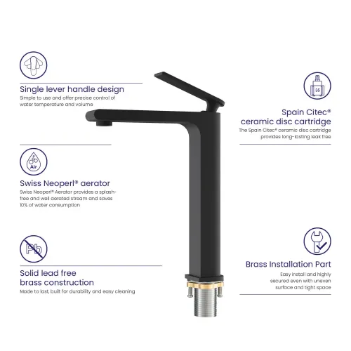 Timo. Смеситель для раковины-чаши Anni 2711/03F Черный