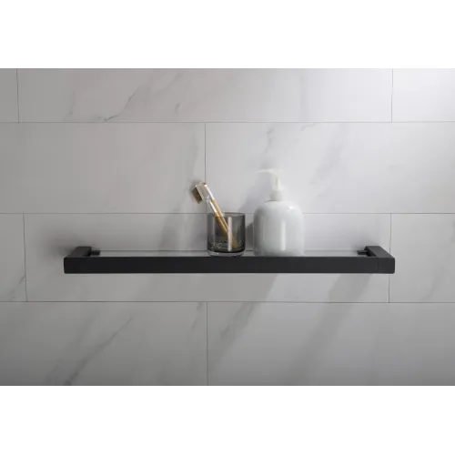 Timo. Полка в ванную стеклянная Selene 14072/03 Черный