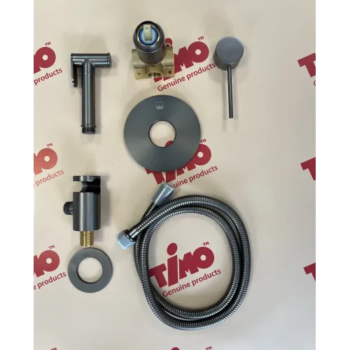 Timo. Смеситель встроенный с гигиеническим душем Saona 2389/18SM Черное золото