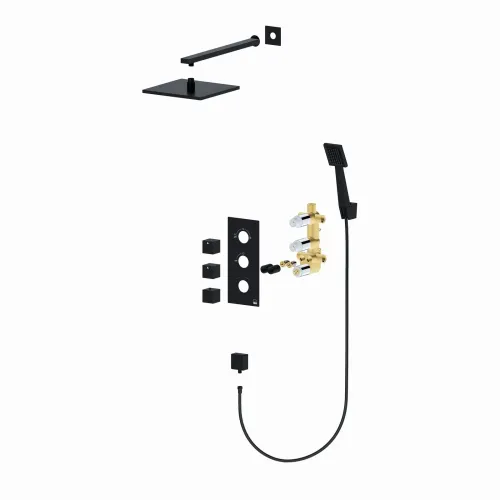Timo. Душевая система встроенная с термостатом Tetra-Thermo SX-0179/03SM Черный