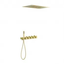 Timo. Душевая система встроенная с термостатом Petruma SX-5229/17SM Золото матовое