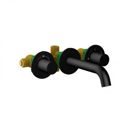 Timo. Смеситель для раковины встроенный с термостатом Saona 2381/03SM Черный