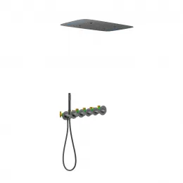 Timo. Душевая система встроенная с термостатом Saona SX-2319/18SM Черное золото