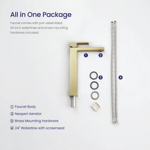 Timo. Смеситель для раковины-чаши Selene 3011/17F Золото матовое