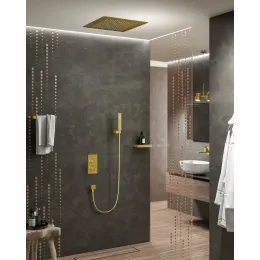 Timo. Душевая система встроенная с термостатом Petruma SX-5029/17SM Золото матовое
