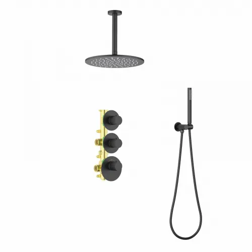 Timo. Душевая система встроенная с термостатом Saona SX-2399/03SM Черный