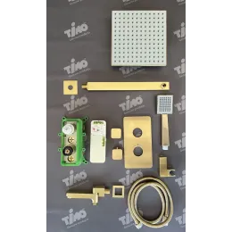 Timo. Душевая система встроенная с термостатом Petruma SX-5049/17SM Золото матовое