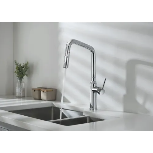 Timo. Смеситель для кухни с выдвижной лейкой Saona 2386/00FL Хром