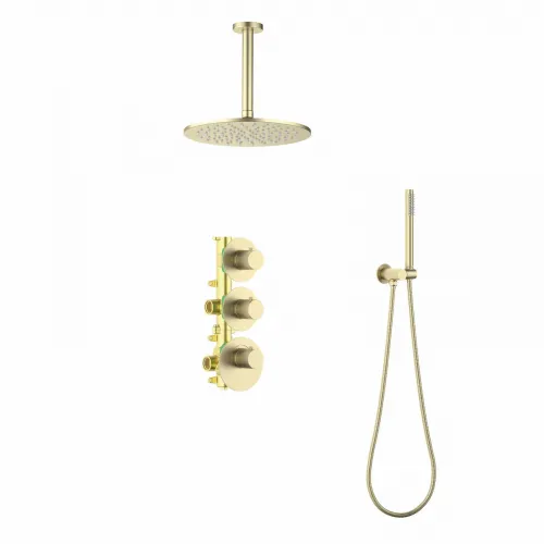 Timo. Душевая система встроенная с термостатом Saona SX-2399/17SM Золото матовое
