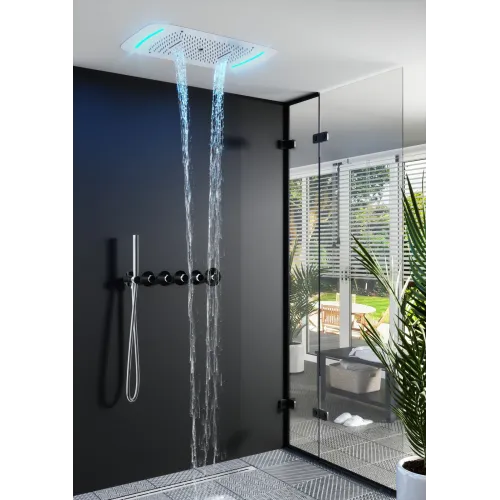 Timo. Душевая система встроенная с термостатом Saona SX-2319/18SM Черное золото