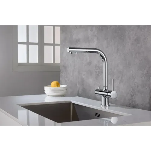 Timo. Смеситель для кухни с подключением фильтра и выдвижной лейкой Saona 2356/00FL Хром