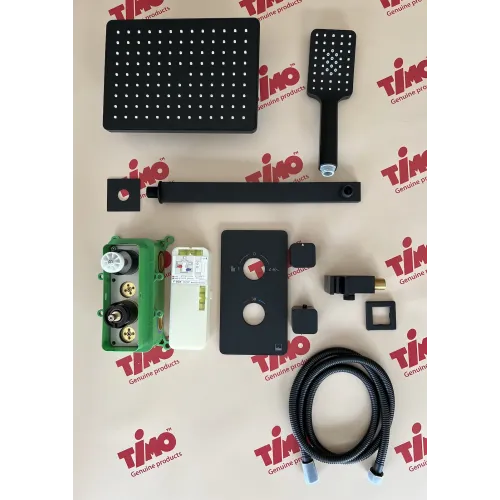 Timo. Душевая система встроенная с термостатом Petruma SX-5059/03SM Черный